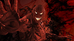 red villain illustration HD wallpaper