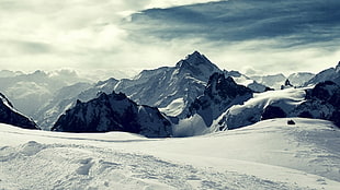 snow cap mountain, landscape, mountains, snow, winter