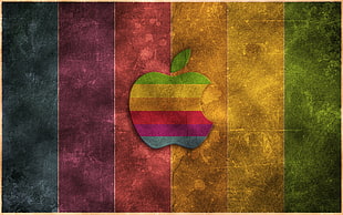 multicolored stripes Apple logo HD wallpaper
