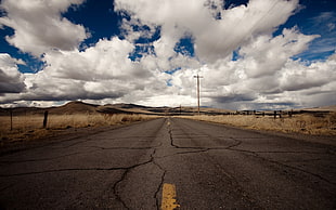 gray concrete road, nature, road, sky, landscape HD wallpaper