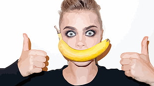 ripe banana fruit, vector, vector art, Cara Delevingne, Terry Richardson