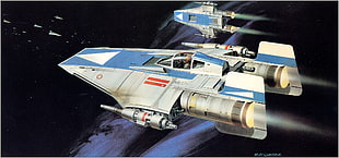 white and blue rocket ship illustration, Star Wars, A-Wing, science fiction, spaceship HD wallpaper