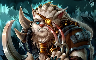 Rengar of League of Legends illustration, League of Legends, video games, Rengar