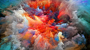 blast powders painting, digital art, colorful HD wallpaper
