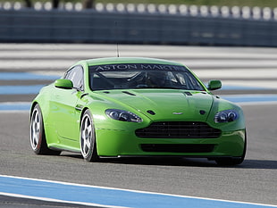 green Aston Martin coupe HD wallpaper