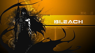 Bleach illustration, Bleach, Kurosaki Ichigo, Mugetsu, yellow background HD wallpaper