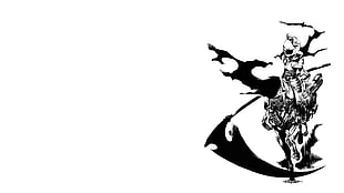 black and white horse and skeleton wallpaper, Durarara!!, Celty Sturluson, anime HD wallpaper