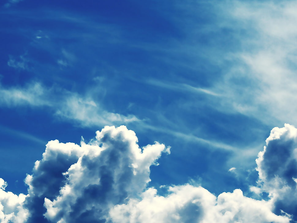 white clouds, sky, clouds, nature HD wallpaper