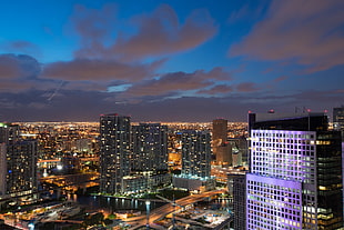 high angle view of city scape, miami HD wallpaper