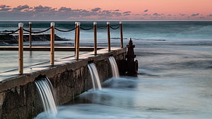 gray concrete seawall