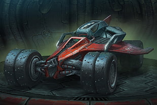 red and gray buggy digital wallpaper