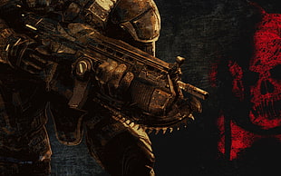 warrior wallpaper, video games, Gears of War HD wallpaper