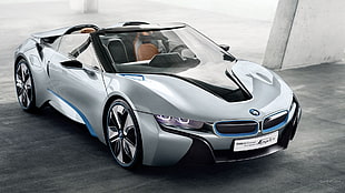 silver-colored Honda Civic sedan, BMW i8, Hybrid, car, concept cars