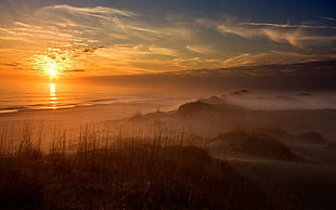 nature, landscape, sunset, clouds