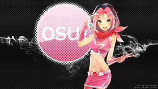 pink-haired female anime character, Osu, Pippi HD wallpaper