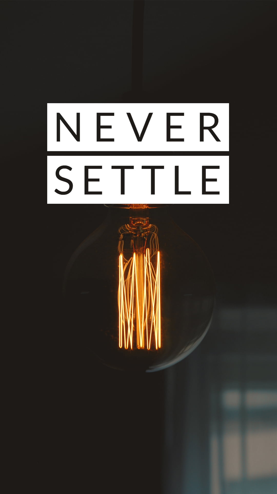 Light bulb with never settle text overlay, black background, minimalism,  Never Settle, oneplus HD wallpaper | Wallpaper Flare