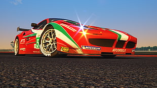 red, green, and white sports car, car, video games, racing simulators, Assetto Corsa HD wallpaper