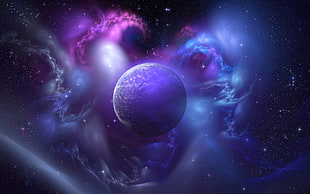 planet digital wallpaper, space, planet, nebula, space art