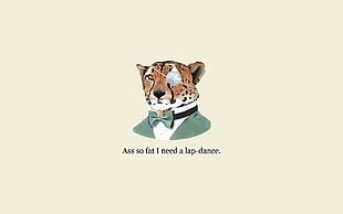 tiger illustration, minimalism, simple background, digital art, quote