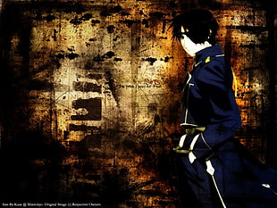 black-haired male anime character wallpaper, Full Metal Alchemist, Roy Mustang, anime HD wallpaper