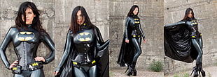 woman wearing Batgirl costume collage HD wallpaper