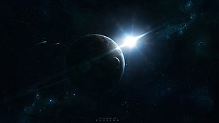 moon digital wallpaper, space, 3D, planet, Moon