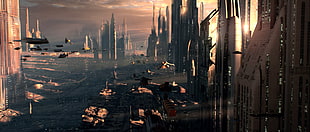 city buildings photo, Star Wars, Coruscant, futuristic HD wallpaper