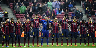 Qatar Airways soccer team on field