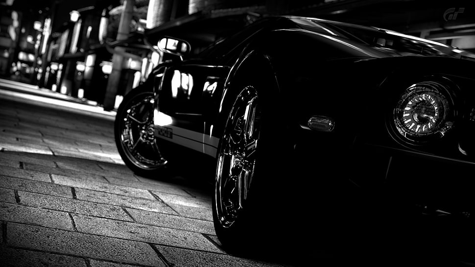 black sports car, car, Ford GT HD wallpaper