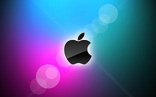 purple, green, and blue Apple wallpaper