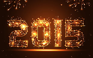 2015 screenshot, New Year, snow, lights, fireworks HD wallpaper