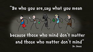 be who you are say what you mean text, text, quote, humor, minimalism HD wallpaper