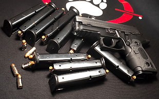 black semi-automatic pistol kit HD wallpaper