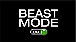 beast mode on text overlay with black background, black, simple background, typography, minimalism HD wallpaper