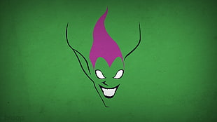 green and pink monster illustration, Marvel Comics, Green Goblin, villains, minimalism HD wallpaper