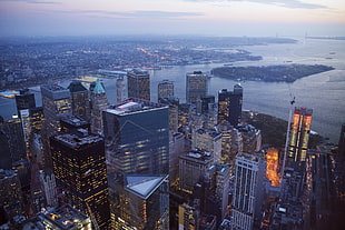 aerial photo of a cityscape