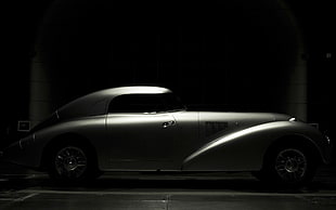 black and gray car steering wheel, car, Mercedes-Benz, Mercedes-Benz 540K streamliner, dark HD wallpaper