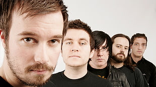 five men wearing black shirts HD wallpaper