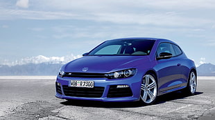 blue Dodge coupe, car, Volkswagen Scirocco, Volkswagen, blue cars