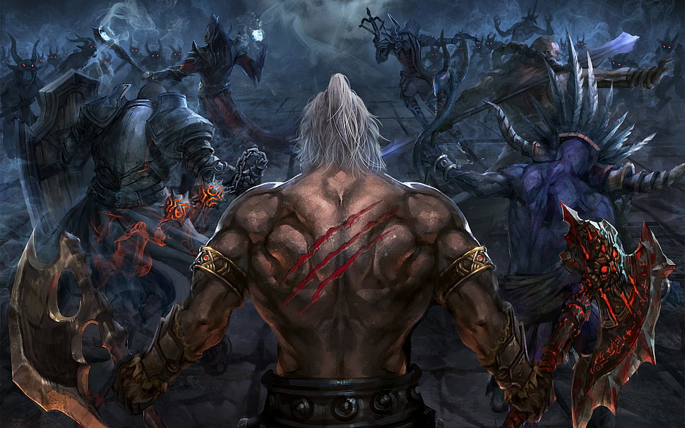 online game characters digital wallpaper, Diablo, Diablo III, fantasy art, digital art HD wallpaper