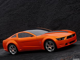 orange Ford Mustang coupe, Ford Mustang, car HD wallpaper