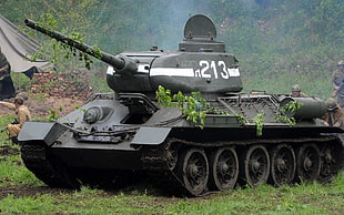 black military tank, tank, T-34-85, vehicle, military HD wallpaper