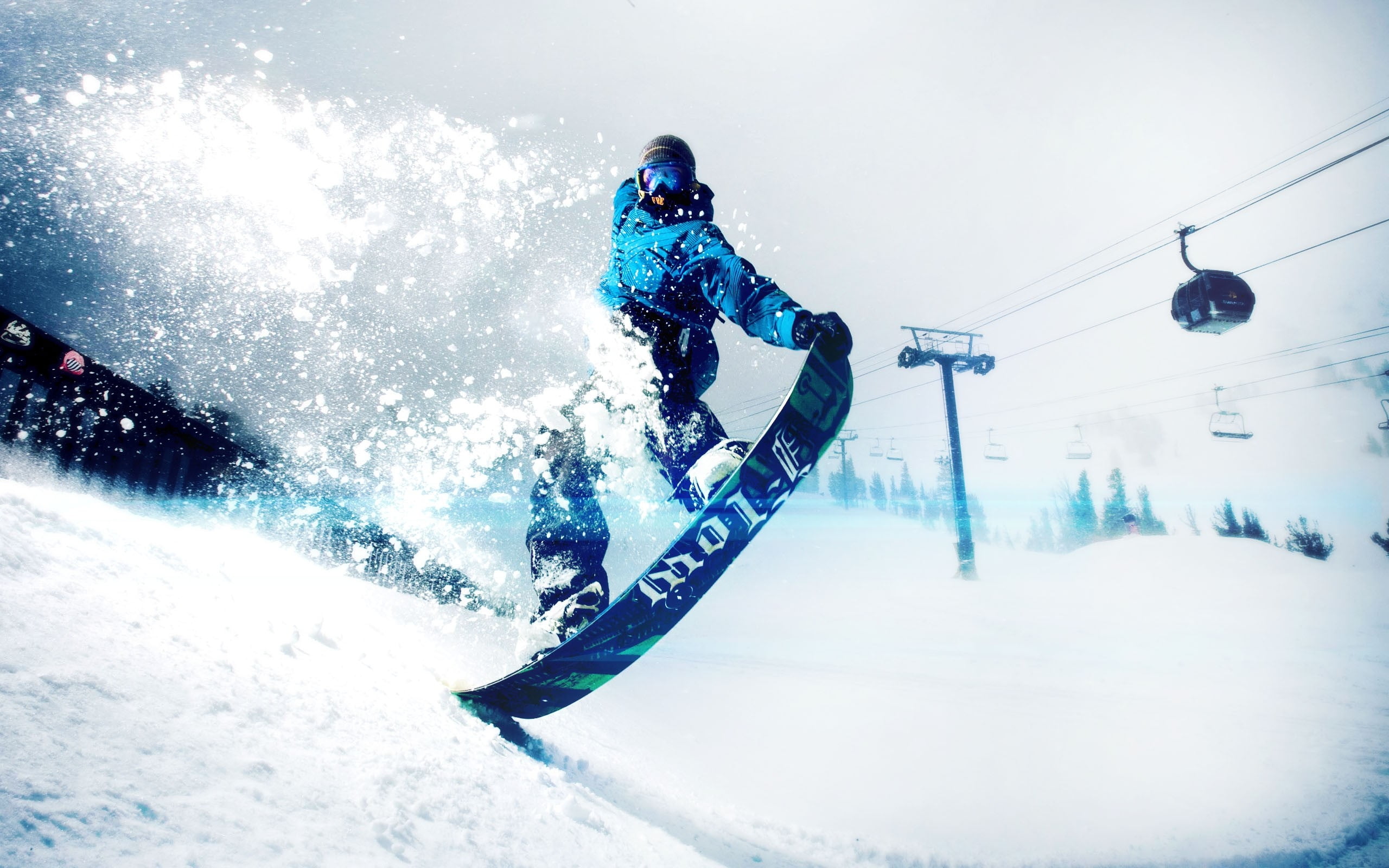 Man riding on blue snowboard HD wallpaper | Wallpaper Flare
