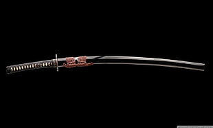 black katana case, sword, katana, black background