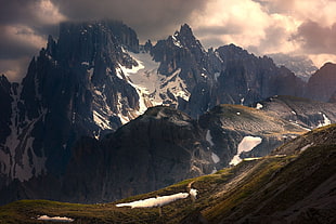 brown mountain, photography, nature, landscape, snow