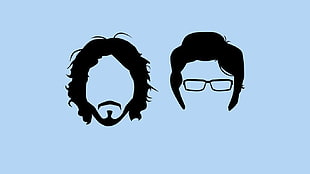 two men's hair and eyeglasses illustration HD wallpaper