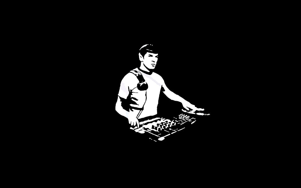 DJ illustration with black background HD wallpaper