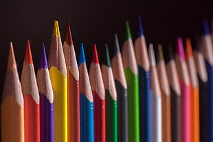 close up photo of color pencils