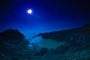 view of lake at night