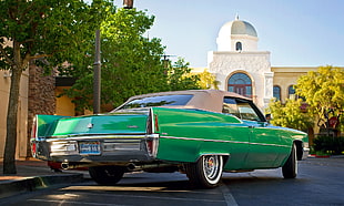 classic green coupe HD wallpaper
